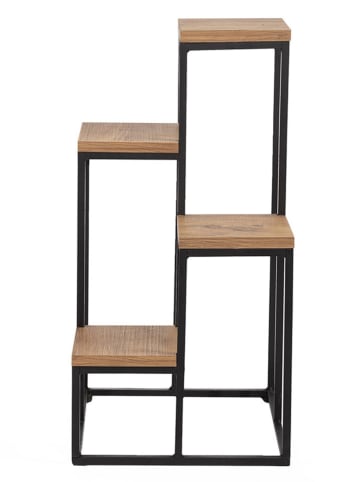 Evila Pflanzenständer "Jason" in Natur/ Schwarz - (B)34 x (H)67 x (T)34 cm