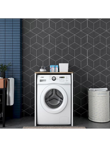 Evila Waschmaschinen-Regal in Natur/ Weiß - (B)65 x (H)91,8 x (T)60 cm