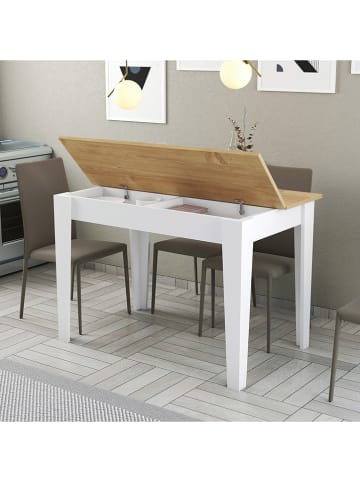 Evila Küchentisch "Kiev" in Eiche/ Weiß - (B)110 x (H)75 x (T)72 cm