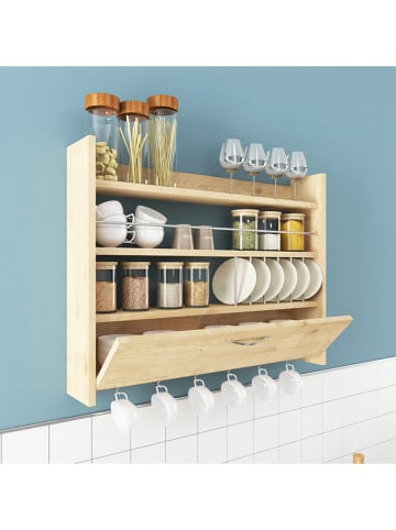 Evila Küchenregal "Knott" in Eiche - (B)85 x (H)65 x (T)15 cm