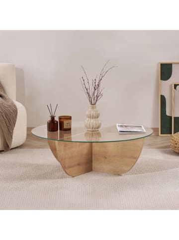 Evila Salontafel "Liya" lichtbruin - (B)90 x (H)30 x (D)90 cm