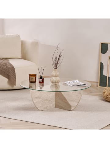 Evila Ława "Liya" w kolorze beżowym - 90 x 30 x 90 cm