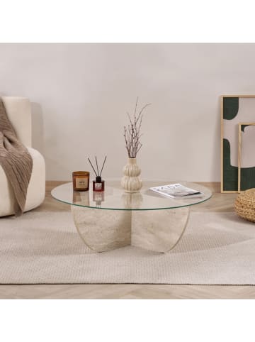 Evila Ława "Liya" w kolorze beżowym - 90 x 30 x 90 cm