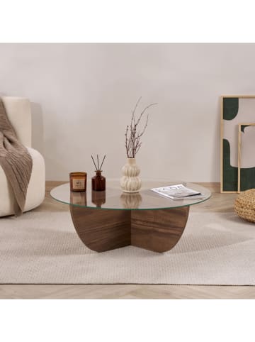 Evila Salontafel "Liya" bruin - (B)90 x (H)30 x (D)90 cm