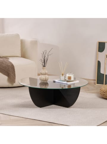 Evila Couchtisch "Liya" in Schwarz - (B)90 x (H)30 x (T)90 cm