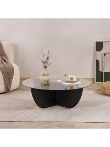 Evila Couchtisch "Liya" in Schwarz - (B)90 x (H)30 x (T)90 cm