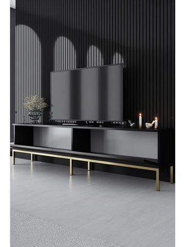 Evila TV-Regal "Lord" in Schwarz/ Gold - (B)180 x (H)47 x (T)30 cm