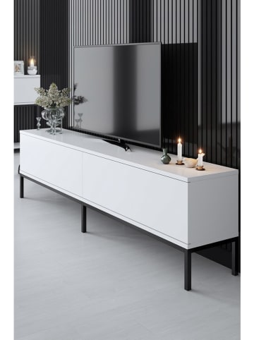 Evila TV-meubel "Lord" wit/zwart - (B)180 x (H)47 x (D)30 cm