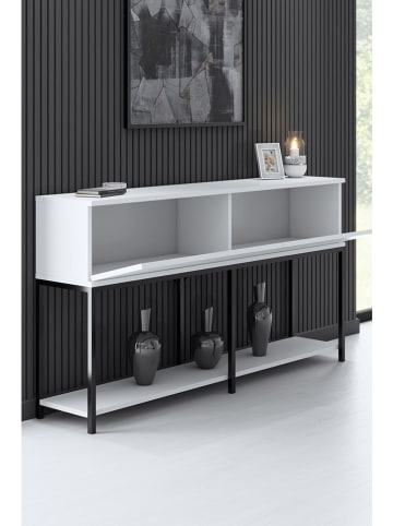 Evila Konsole "Lord" in Weiß/ Schwarz - (B)150 x (H)80 x (T)30 cm