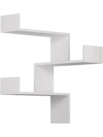 Evila Eckregal "Luksa" in Weiß - (B)60 x (H)90 x (T)20 cm