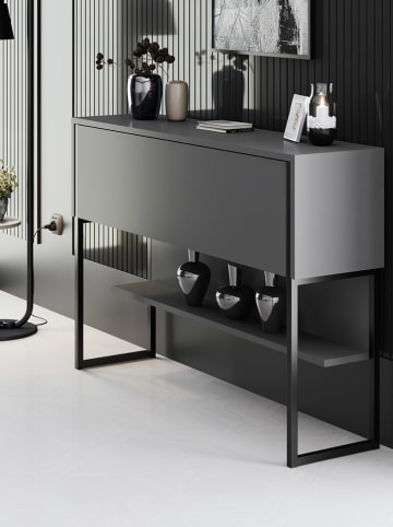 Evila Kredens "Luxe" w kolorze antracytowo-czarnym - 120 x 80 x 30 cm