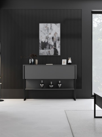 Evila Sideboard "Luxe" in Anthrazit/ Schwarz - (B)120 x (H)80 x (T)30 cm