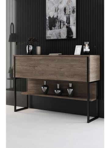 Evila Sideboard "Luxe" in Braun/ Schwarz - (B)120 x (H)80 x (T)30 cm
