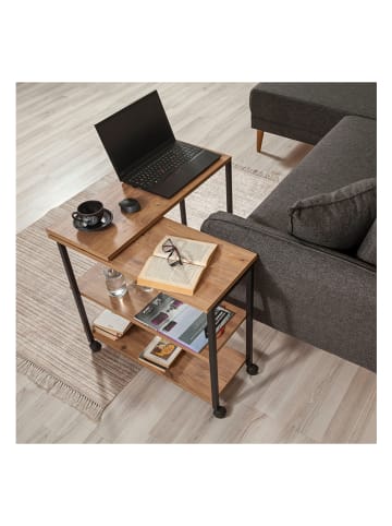 Evila Bijzettafel lichtbruin/zwart - (B)76 x (H)70 x (D)66 cm