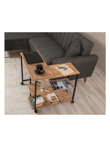 Evila Bijzettafel lichtbruin/zwart - (B)76 x (H)70 x (D)66 cm