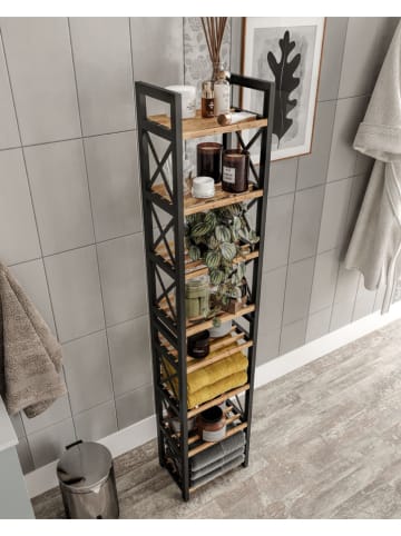 Evila Staande kast beige/zwart - (B)23 x (H)128 x (D)18 cm