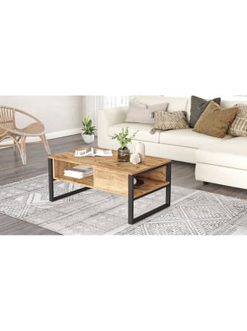 Evila Couchtisch in Hellbraun/ Schwarz - (B)100 x (H)44,4 x (T)59,7 cm