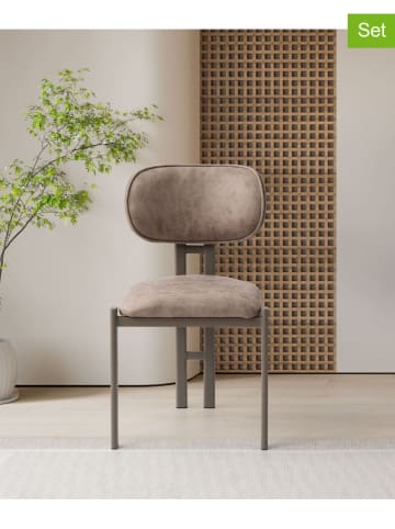 Evila 2er-Set: Esszimmerstühle "Muriz" in Beige - (B)43 x (H)83 x (T)47,5 cm