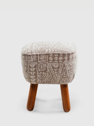 Evila Hocker "Mythology Etnik" in Beige/ Hellbraun - (B)40 x (H)45 x (T)40 cm