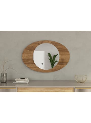 Evila Wandspiegel lichtbruin - (B)90 x (H)60 cm