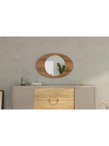Evila Wandspiegel in Hellbraun - (B)90 x (H)60 cm