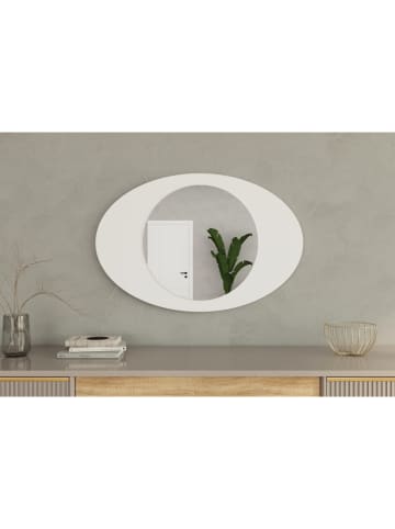 Evila Wandspiegel in Weiß - (B)90 x (H)60 cm