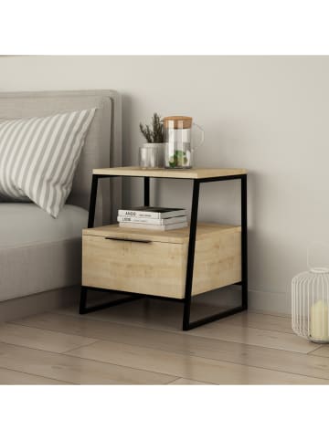 Evila Nachttisch "Pal" in Eiche - (B)45 x (H)50 x (T)40 cm