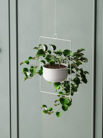 Evila Bloempot "Parapet" wit - (H)40 x Ø 17 cm