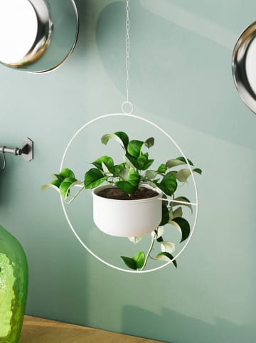 Evila Bloempot "Payanda" wit - (H)40 x Ø 17 cm