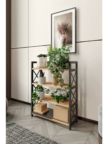 Evila Regał stojący w kolorze beżowo-czarnym - 46 x 64 x 18 cm