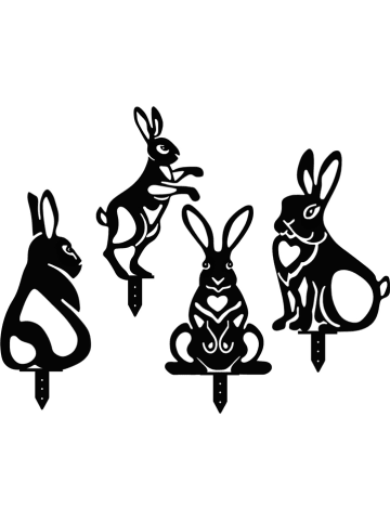 Evila 4er-Set: Dekofiguren in Schwarz