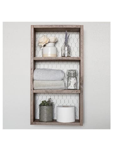 Evila Regał ścienny "Raf" w kolorze brązowym - 30 x 60 x 9 cm