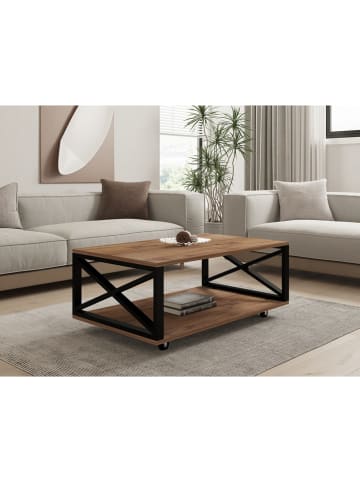 Evila Salontafel lichtbruin/zwart - (B)98 x (H)33,6 x (D)60 cm