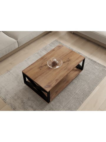 Evila Ława w kolorze jasnobrązowo-czarnym - 98 x 33,6 x 60 cm