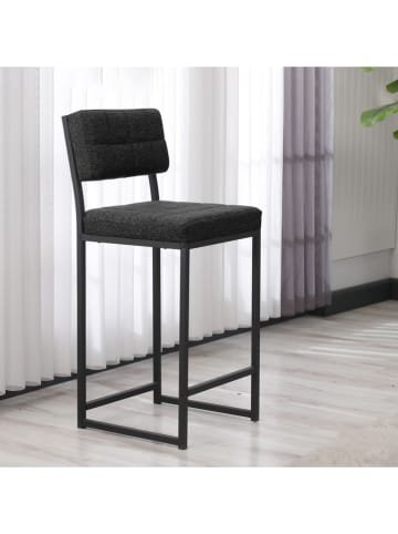 Evila Barkruk "Retro" antraciet/zwart - (B)40 x (H)98 x (D)40 cm