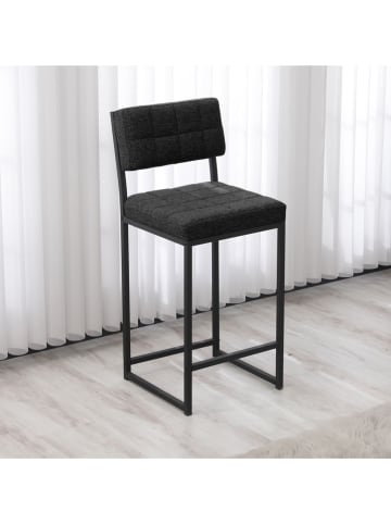 Evila Hocker barowy "Retro" w kolorze antracytowo-czarnym - 40 x 98 x 40 cm