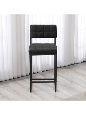 Evila Barkruk "Retro" antraciet/zwart - (B)40 x (H)98 x (D)40 cm