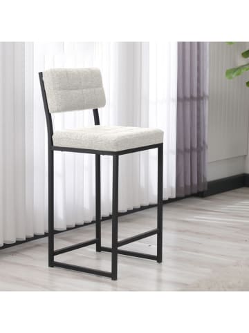 Evila Barkruk "Retro" crème/zwart - (B)40 x (H)98 x (D)40 cm