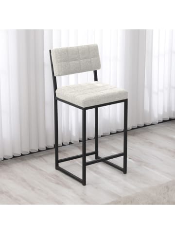 Evila Barhocker "Retro" in Creme/ Schwarz - (B)40 x (H)98 x (T)40 cm