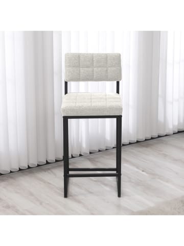 Evila Barhocker "Retro" in Creme/ Schwarz - (B)40 x (H)98 x (T)40 cm