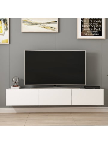 Evila Szafka RTV "Rigel" w kolorze białym - 180 x 30 x 32 cm