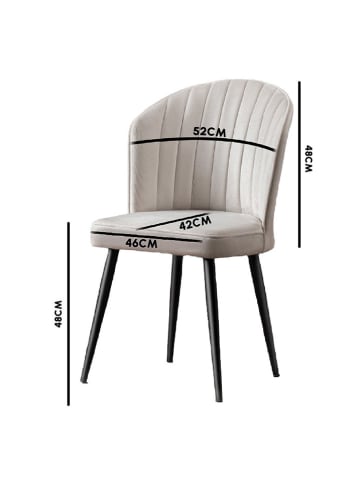 Evila 2er-Set: Esszimmerstühle "Rubi" in Schwarz - (B)52 x (H)85 x (T)42 cm