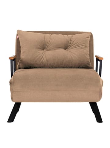 Evila Fotel "Sando" w kolorze jasnobrązowym z funkcją leżanki - 60 x 78 x 78 cm