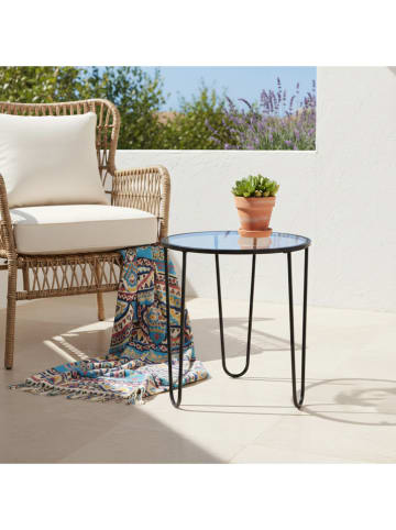 Evila Couchtisch in Transparent/ Schwarz - (H)55 x Ø 53 cm 