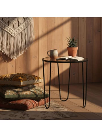 Evila Salontafol transparant/zwart - (H)55 x Ø 53 cm