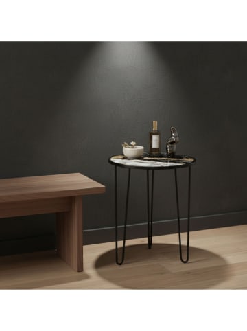 Evila Salontafol wit/zwart/goudkleurig - (H)55 x Ø 53 cm