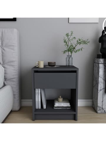 Evila Stolik nocny w kolorze antracytowym - 44,6 x 52,8 x 35,9 cm