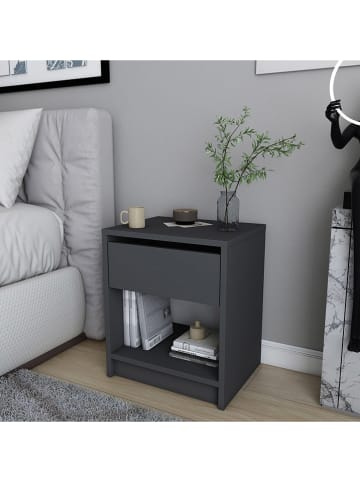 Evila Nachttisch in Anthrazit - (B)44,6 x (H)52,8 x (T)35,9 cm