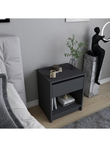 Evila Stolik nocny w kolorze antracytowym - 44,6 x 52,8 x 35,9 cm