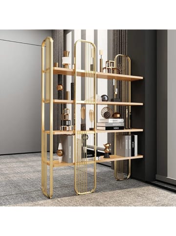 Evila Regał "Sierra" w kolorze złotym na książki - 125 x 180 x 28 cm